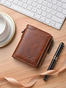 New Men's Short Zipper Wallet, Multi-Card Slots Large Capacity Card Holder Portable,Fathers Day Gifts - Multicolor - View 14