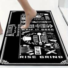 1pc Kitchen Rules Pattern Non-Slip Floor Mat, Holiday Party Decor Carpet, Anti-Fatigue Rug, Quick Dry Carpet For Kitchen, Hallway, Bathroom, Laundry Room, Home Decor - Multicolor - View 9