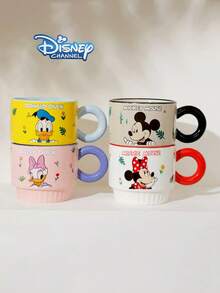 Bộ cốc sứ xếp chồng 330ml hình gia đình Mickey và Minnie của Disney, cốc cà phê/nước chịu nhiệt tráng men dưới lớp men, bộ quà tặng lễ hội cho gia đình. - Nhiều màu - Xem 2