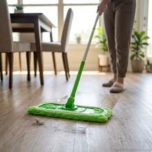 8PCS Thickened Flat Mop Replacement Pads, Wet Dry Dual-Purpose Household Mop Cloth Covers, Absorbent Washable Reusable Floor Cleaning Accessories For Indoor Floors - 綠色-8Pcs - 查看 5