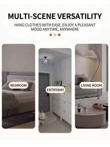 1pc Modern Freestanding Iron Coat Rack, Bedroom Clothes Hanger With Cross Base, Seamless Connection, Smooth Pole, Adjustable Stable Base, Suitable For Coats And Hats - Cross-shaped Tree Branch Design [Black] - View 4