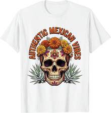 Moderno e informalViva Mexico Authentic Mexican Vibes Design T-Shirt,Camiseta informal negra de cuello redondo para hombre,Nuevas camisetas 2026, camisas para niños, ropa para niñas, conjuntos de chicas de televisión, conjuntos a juego para madre e hija - Blanco - Ver 7