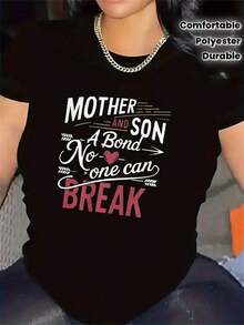 Camisetas a juego para madre e hijo para mujeres y adolescentes - Regalo para fortalecer el vínculo entre madre e hijo con diseño de corazón - Camiseta familiar blanca y negra - Camiseta de poliéster suave para el Día de la Madre, Día del Padre, cumpleaños - Tallas S-3XL - Ideal para conjuntos a juego de madre e hijo, camiseta para mamá, conjuntos familiares a juego, camiseta con cita inspiradora, tela duradera y cómodablusas para dama - Negro - Ver 7