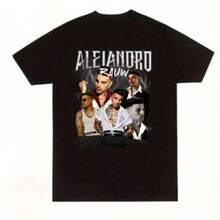 Camiseta unisex de manga corta, camiseta unisex de manga corta, Rauw Alejandro Cantante Gráfico Imprimir Camiseta - Unisexo Bohemio Estilo Negro Tee Con Multi-Foto Retrato Diseño, Redondo Cuello Regular Ajuste Mano Lavar Solo, Para todas las estaciones Informal Desgaste Relajado Ajuste Informal Camisetas Para Familia Y Amigosjugadores hombre, , ,  mujer,romwe hombres, boho chic,maestras regalos,camiseta para conjuntos de mujer con curvas para mu,y2k,playeras hombre, , ,  mujer,romwe hombres, boho chic,maestras regalos,camiseta para conjuntos de mujer con curvas para mu,y2k, - Negro - Ver 1