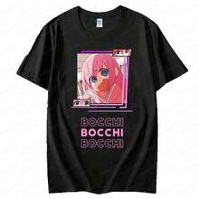 BOCCHI THE R1OCK Camiseta Bocchi linda para entusiastas de la animación M1en WoM1en Camiseta casual de cuello redondo Verano Daily L1ife Camiseta corta unisex de algodón grueso de 220 g, textura suave y tacto agradable, cómoda y agradable para la piel. El estilo clásico y sencillo nunca pasa de moda, adecuado para ir al trabajo, hacer deporte, viajar, vacaciones y cualquier ocasión informal. - Negro - Ver 1
