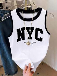 Camiseta de tirantes efecto denim para mujer - Multicolor - Ver 3