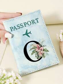 1pc A-Z 26 Letters Fashionable Letter Print Stylish Burgundy Passport Cover, Premium PU Leather Passport Wallet With Multi-Card Pockets For Credit Cards, Boarding Passes, And IDs, Compact And Portable Travel Essentials Organizer For Women, Men - Pink - View 71
