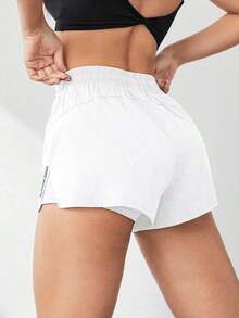 Pantalones cortos de compresión para mujer que absorben la humedad y tienen un short interno, cómodos para correr, yoga, evitar rozaduras.Pantalón corto deportivo para mujer, pantalón corto de gimnasio, pantalón corto de ciclista cómodo - Blanco - Ver 2