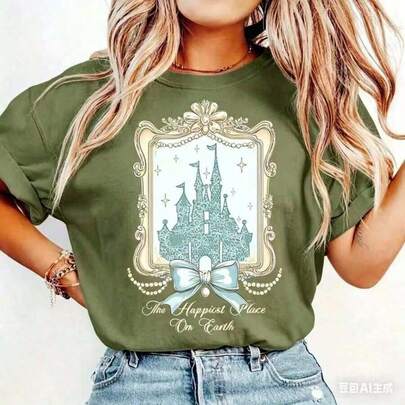 Coquette Bow Shirt,Magical Castle Tee,Fairy Core Top Teache…