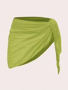 Swim Basics Cubre todo de unicolor y minimalista para mujer - Verde Limelight - Ver 1