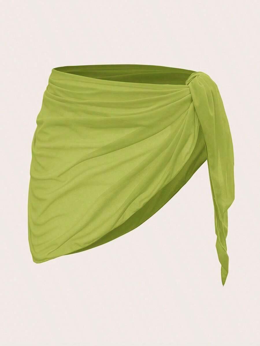 Swim Basics Cubre todo de unicolor y minimalista para mujer - Verde Limelight - Ver 1