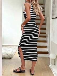 Women Midi Dresses - Black - View 2