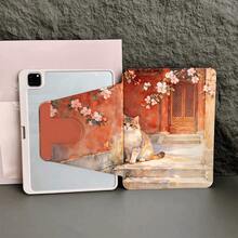 1 件复古花卉猫咪印花 360° 旋转平板电脑保护套，兼容 iPad 第十代 10.9 英寸（2022 年款）/ Air 13 (M3 2025)/ Air 11 (M3 2025)/ Air 11 (M3 2025)/ 11 (A16 2025)，兼容 Oppo Pad、华为 MatePad、vivo Pad、荣耀 Pad 和联想小新 Pad。 - 彩色 - 查看 5