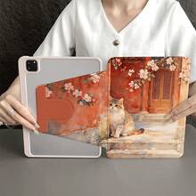 1 件复古花卉猫咪印花 360° 旋转平板电脑保护套，兼容 iPad 第十代 10.9 英寸（2022 年款）/ Air 13 (M3 2025)/ Air 11 (M3 2025)/ Air 11 (M3 2025)/ 11 (A16 2025)，兼容 Oppo Pad、华为 MatePad、vivo Pad、荣耀 Pad 和联想小新 Pad。 - 彩色 - 查看 6