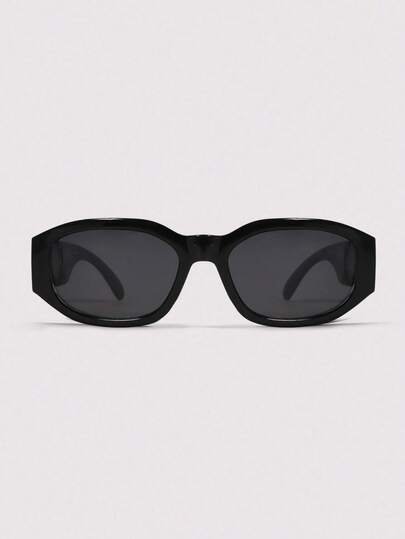 Visivana 1 Pair Asymmetric Geometric Polygon Full Frame Vintage Stylish Glasses, Versatile For Women, Suitable For Daily Wear, Travel And Vacation As Decoration, College Style, Suitable For Back To School Season, Oval Temples Decor