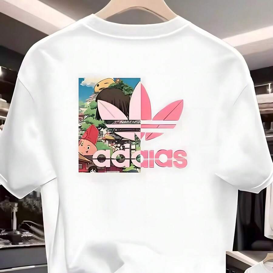 Camiseta de Manga Corta, Diseño Veraniego con Estampado de Dibujos Animados, Chaqueta Informal, Diseño de Alta Calidad, Lujoso y Moderno, Estilo I 2000 - Blanco - Ver 1