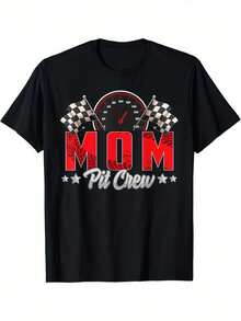 Men's Black Short-Sleeved T-Shirt With Racing Car Design, Perfect For Birthday Celebrations And Motorsport Enthusiasts, Ideal For Spring And Summer - Hitam - View 1