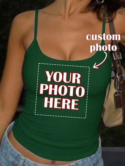 Áo Camisole nữ thiết kế theo yêu cầu - Tùy chỉnh áo của bạn bằng cách thêm ảnh/thiết kế (mẫu/logo/huy hiệu/ảnh thú cưng/ảnh selfie/hình ảnh hoa, v.v.) để tạo ra một chiếc áo camisole cá nhân hóa độc đáo. Hoàn hảo cho quà tặng kỷ niệm, quà tặng thiết kế riêng, ngày Valentine, lễ hội Carnival, lễ Phục sinh và lễ Ramadan. Áo thiết kế riêng, quà tặng cho bạn gái/gia đình, quà tặng Ngày của Mẹ, quà sinh nhật, quà cưới. Áo camisole nữ, áo nữ in họa tiết, áo kiểu nữ, áo nữ mùa hè.