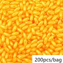 200颗4x8毫米彩虹米粒仿珍珠珠椭圆形仿ABS仿珍珠珠，适用于珠宝制作、工艺品制作、服装缝纫、服饰珠子 - 均碼 - 查看 16
