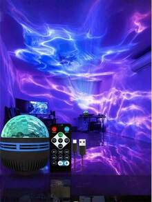 Ocean Wave Projection Lamp, LED Atmosphere Night Light, Bedroom Sleep Aid Decor Lamp, Dynamic Lighting Desktop Small Night Light, Ideal Gift For Holidays - Multi-color light - View 9