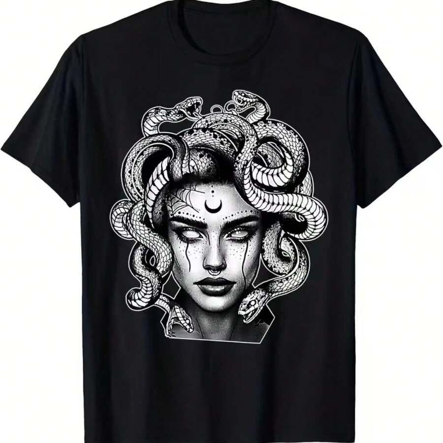 Camiseta impresa para hombres y mujeres - Negro - Ver 1