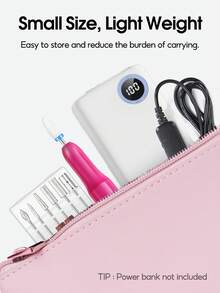 Kit de lime à ongles électrique portable, outils de manucure et pédicure, machine à polir les ongles convenant à une utilisation à domicile et en salon - Rose vif - Voir 4