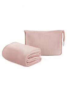 1pc Travel Blanket & Pillow Set, Premium Soft 2-In-1 Airplane Blanket With Soft Bag Pillowcase, Travel Neck Pillow, Luggage Strap And Backpack Clip, Easter Gift, Travel Pillow, Travel Accessories, Suitable For Car, Plane, Airport, Camping, Travel - A - View 12