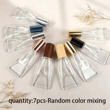 7Pcs Glass Perfume Spray Bottles, Refillable Perfume Bottles With Multi-Colored Metal Caps, Portable Fine Mist Spray Containers For Cosmetic Oils, Mini Stuff, Camping And Travel Essentials, Bathroom Vanity Essentials, Birthday Gifts, Gifts For Women. - Multicolor - View 11