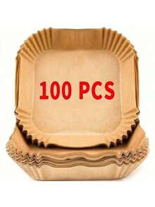 100/50pcs Disposable Square & Round Air Fryer Baking Paper, Non-Stick Cooking Parchment Paper, Kitchen Supplies, Outdoor BBQ, Air Fryer Liners, Air Fryer Paper, Air Fryer, Back To School Supplies, Storage Containers, Kitchen, Home Goods - Multicolor - View 12