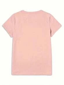 Regular Fit T-Shirt With "Estate Italiana" Print Of Italian Summer Lemon Ice Cream, 100% Cotton, 180 Grams, Orca Brand, Suitable For Casual Wear, Outdoor Activities, Sports, Holidays, Gifts And Other Occasions. - 藕色 - 查看 2