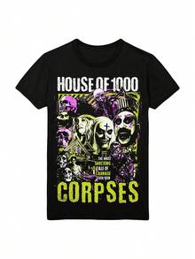 Men's And Women's House Of Thousand Corpses Tutti Frutti T-Shirts, Machine Washable, Soft, All Seasons Essential Urban Casual Wear, High Quality Print, Perfect Gift For Urban Style Enthusiasts, T-Shirts For Fans And Friends, A Short Sleeve T-Shirt Suitable For Home, Daily Use, Parties And Travel - Perfect As A Gift For Friends Or Family. - 黑色 - 查看 6