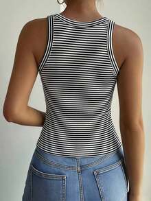 Blusa sin mangas para mujer, de unicolor elegante, adecuada para otoño e invierno - Multicolor - Ver 2