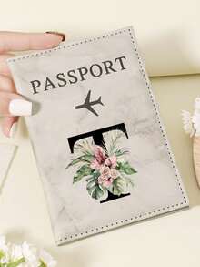 1pc A-Z 26 Letters Fashionable Letter Print Stylish Burgundy Passport Cover, Premium PU Leather Passport Wallet With Multi-Card Pockets For Credit Cards, Boarding Passes, And IDs, Compact And Portable Travel Essentials Organizer For Women, Men - Pink - View 75
