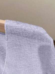 Vestido camisero con adorno de encaje, chaqueta de punto de manga larga para mujer, protección solar de verano - Morado - Ver 3