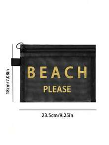 Bolsa de malla para la playa con el diseño "Beach_please", bolsa de cosméticos portátil para lápices labiales y esponjas, bolsa de aseo con diseño costero, organizador de maquillaje de viaje transparente y espacioso, bolsa de maquillaje de malla con estilo hawaiano perfecta para vacaciones en la playa, bolsa de compras portátil, ideal para vacaciones, fitness, regalos del Día de la Madre, San Valentín, maestros y viajes de mujeres, viajes cortos y artículos de viaje necesarios - Multicolor - Ver 10