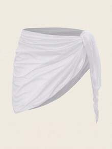 Swim Basics Cubre todo de unicolor y minimalista para mujer - Blanco - Ver 5