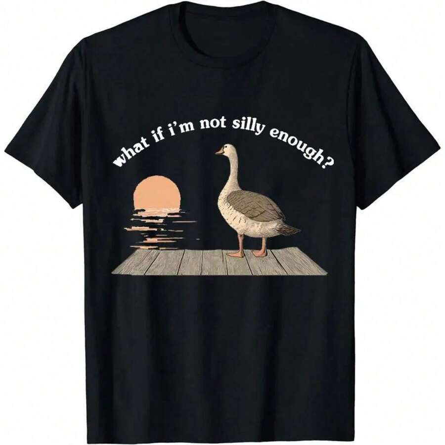 [100% Algodón] Camiseta Divertida de Ganso, Camiseta de Pato.¿Qué pasa si soy lo suficientemente tonto?Idea de Regalo con Camiseta de Meme.Camiseta de Moda.Camiseta con Gráficos de Animales para Bird Nerds.Ropa Casual de Algodón para Hombre.Camiseta Clásica para Hombres y Mujeres. 2O6Y - Negro - Ver 1