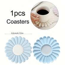 lovely flower 1pc Silicone Heat Resistant Mat, Non-Slip, Suitable For Kitchen Countertop, Ideal For Placing Hot Dishes. Modern Design, Can Hold Pots And Pans. Chic Daisy Pattern Silicone Placemat, Heat-Resistant And Easy To Clean, Can Also Be Used As Coaster And Trivet. - View 14