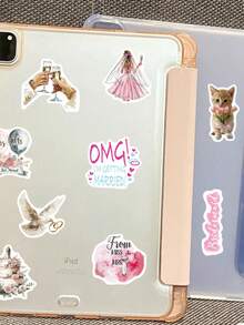 SCXXBSW 50PCS Wedding Season Aesthetic Stickers, Suitable For Decorating Handbooks, Diaries, Water Cups, Waterproof Stickers - Multicolor - View 8