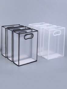 20pcs Reusable Clear PP Gift Packaging Bags With Clear Handles, No Ribbons Included. Transparent Gift Bags For Bridal Party, Wedding, Birthday, Shopping, Easter, Christmas, Holiday Party Supplies & Simple Home Decor - Multicolor - View 4
