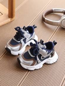 1 Pair Kids Mesh Sneakers, Boys' Spring/Summer Breathable Toddler Mesh Shoes, Girls' Anti-Slip Sports Shoes, - Blue - View 2