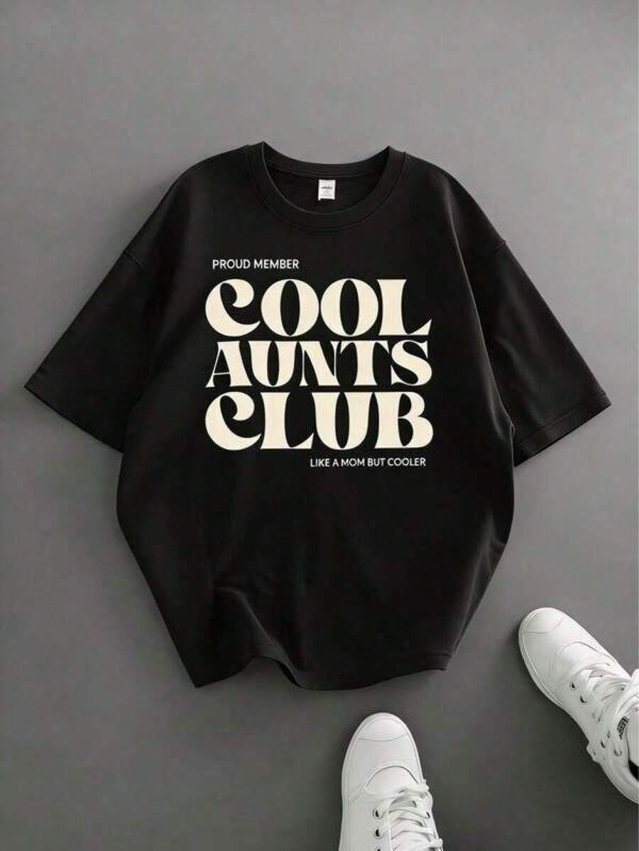 Camiseta unisex de manga corta, T Camisa Imprimir Gráfico Camisetas Tamaño Plus Informal Negro Tejido de punto Tela Regular Camiseta Con Redondo Cuello Corto Mangas Y Divertido Eslogan PrintSummer Tops, Camisa Jugadores adecuados hombre, , ,  mujer,romwe hombres, boho chic,maestras regalos,camiseta para conjuntos de mujer con curvas para mu,y2k, - Negro - Ver 1