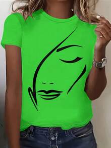 Camiseta Casual Estilosa Versátil con Estampado - Blanco - Ver 5