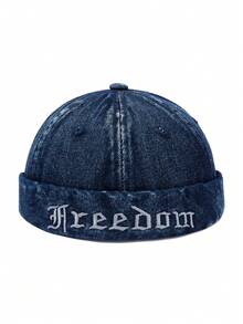 1 pieza Gorra de estilo retro versátil y desgastada con bordado de letras, hecha de fibra de poliéster, para playa y vacaciones - Multicolor - Ver 12