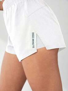 Pantalones cortos de compresión para mujer que absorben la humedad y tienen un short interno, cómodos para correr, yoga, evitar rozaduras.Pantalón corto deportivo para mujer, pantalón corto de gimnasio, pantalón corto de ciclista cómodo - Blanco - Ver 4
