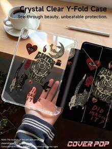 Black Cat Crow Pattern Tablet Computer Case Is Compatible With Ipad Air 8 (M4) 2026 (11-Inch) / 2026 (13-Inch), 9.7/10.2/10.5/10.9/12.9/Pro 11/A16, 10th Generation, For Kindle Paperwhite 12th Gen 2024, Kindle (11th Generation - 2024 Release), Soft Anti-Drop, Intelligent Sleep-Wake Function, Y-Shaped Folding Tablet Computer Case, Multi-Angle Viewing. - Multicolor - View 2