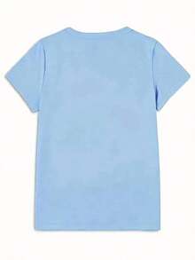 Playera camiseta gráfica dama mujer manga corta cuello redondo básica cómoda fresca ligera moderna juvenil casual estampado frase religiosa tiempo de dios es perfecto letras cristiana corazón - Azul - Ver 2