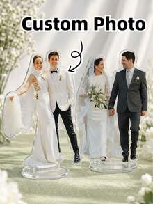 1/2/4pcs Customized Portrait Acrylic Plaque, Personalized Photo To Cartoon Digital Art, Personalized Acrylic Souvenir, Valentine's Day Anniversary Wedding Anniversary Gift, Ideal Personalized Photo Stand Decor For Boyfriend, Girlfriend, Lover, Husband, Wife - Perfect For Anniversary, Wedding, Valentine's Day, Special Occasions, Christmas, Halloween, Wedding Anniversary - Multicolor 3 - View 5