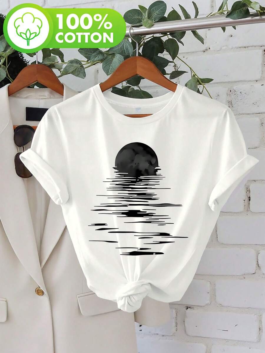 Camiseta de mujer para primavera y verano - Blanco - Ver 1