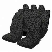 5pcs New Leopard Print Car Seat Covers - Front & Rear Seat Protectors Fit For Most Sedans, SUVs, Trucks - Seat Covers - View 1